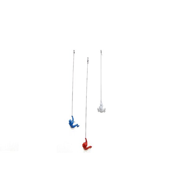 Climbing Man Home Decor Classic Wall-Art Sculpture | 3-Piece | Red,white & blue - Picture 1 of 2